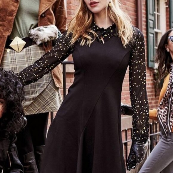 CABI sheer star-print Galaxy Blouse, Sz Large. - Picture 8 of 9